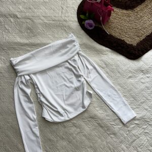 Off shoulder ruched imported top