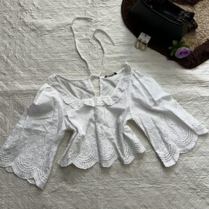 White embroidered chic top