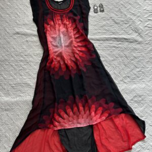 Mesh Up and Down Kurti with Black Coverup