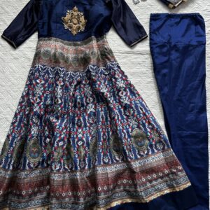 Padded Beaded Floral Anarkali with Anarkali Pant and Duppata