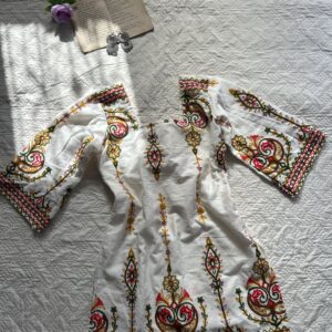 Kora Cotton Heavy Embroidered Corset Kurti
