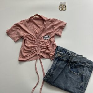 Peach crop top