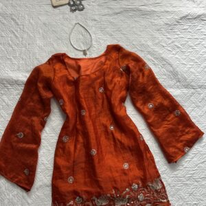 Rust Orange Beaded Chatpati Kurtis Chatpati kurti