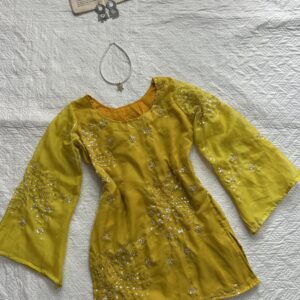 Butter Yellow Beaded Chatpati kurti