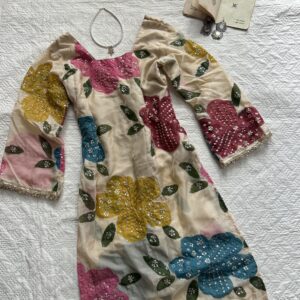 Hand Painted Beaded Long Corset Back kurti l