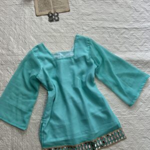 Gorgette Fabric Mirror Corset Back Chatpati kurti with choker duppata