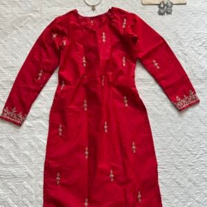 Hot Red Beaded Long Corset Chatpati Kurti