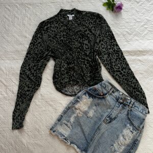Ruched Mesh Imported Top