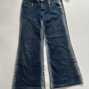 Dark Washed Striped Bi Color Denim