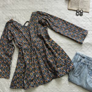 Peplum Cotton Backless Short Kurti