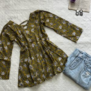 Peplum Cotton Backless Short Kurti