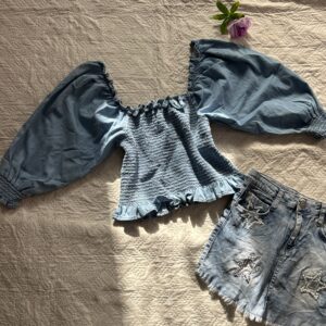 denim crop top