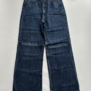 Chain Lock Up Dark Blue Washed Baggy Denim