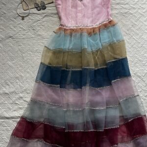 multicolor beaded mesh anarkali kurti