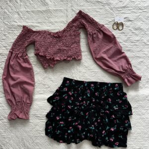Wrap Around Top and Ruffle Skirt Combo