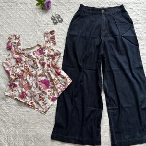 Desi Backless Top with Korean Pant Combo