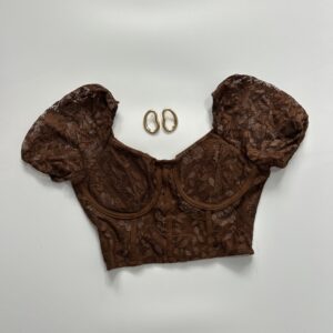 Padded Hot Brown Crop Top