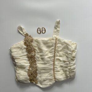 Ruched Beige Vintage Corset Top