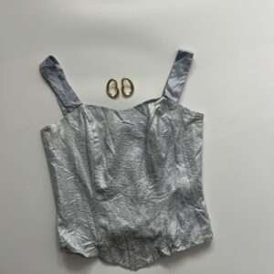 Ice Blue Glitter Corset Top