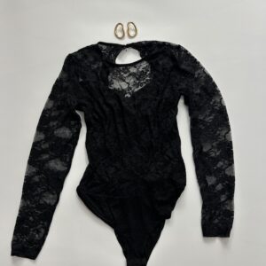 Black Hot Backless Lace Bodysuit