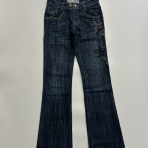 90’s Inspired Flared Embroidered Denim