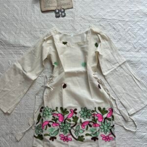 Kora Cotton Embroidered Snatch Waist Kurti