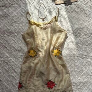 Mesh Embroidered & Beaded Corset Back Short  Kurti - XS