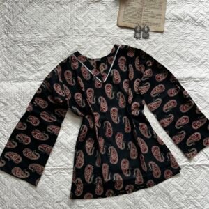 V neck Pure Cotton Short Kurti