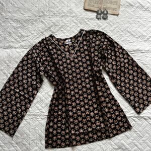 V neck Pure Cotton Short Kurti
