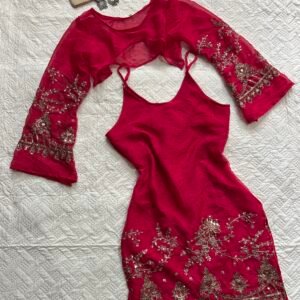Hot Pink Handcrafted Chatpati Viral 2 in One Convertible Kurti