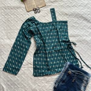Indo Western One Shoulder Short Kurti