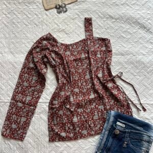 Indo Western One Shoulder Short Kurti