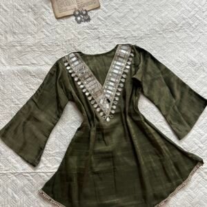 Y2k Sheer Vintage Short  Kurti
