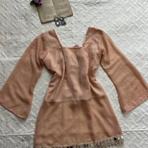 Peach Corset Back Y2k Short Kurti