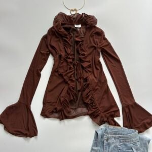 Long Sleeve Ruffle Detail Top