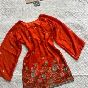 Rust orange corset chatpati kurti