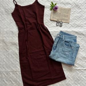 Cocoa Charm Jute Cotton Long Corset Back Kurti