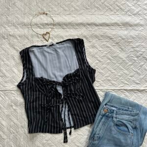Women’s Striped Tie Up Top