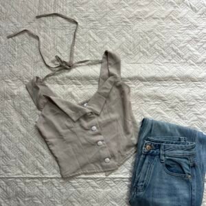 Women’s Beige Tie Up Top