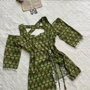 Pure Cotton Corset Back Cold Shoulder Kurti