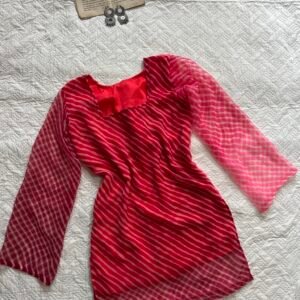 Ombre Leheriya Corset Back  Short Kurti