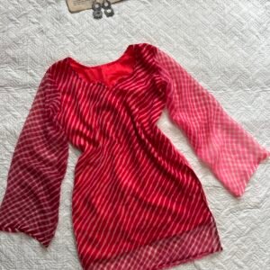 Ombre Leheriya Corset Back  Short Kurti