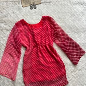 Ombre Leheriya Corset Back  Short Kurti
