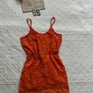 Rust Orange Short Corset Back Kurti