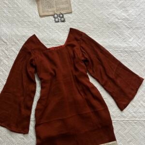 Rust Brown Crush Short Kurti