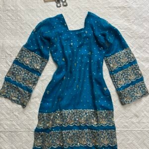 Sheer Sequence Handcrafted Long Corset Back Kurti