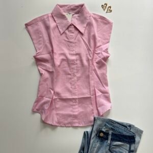 Collared Short Sleeve Button Down Shirt Curve & Plus