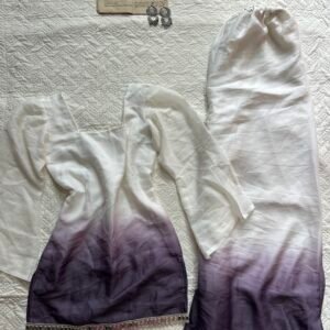 Ombre Gorgette Corset Kurti with Plazoo Set