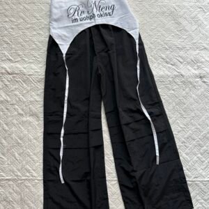 Black Wide Leg Pants with Removable Belts