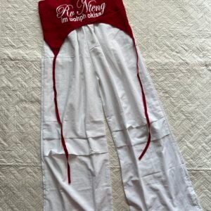 White Wide Leg Pants with Removable Belts